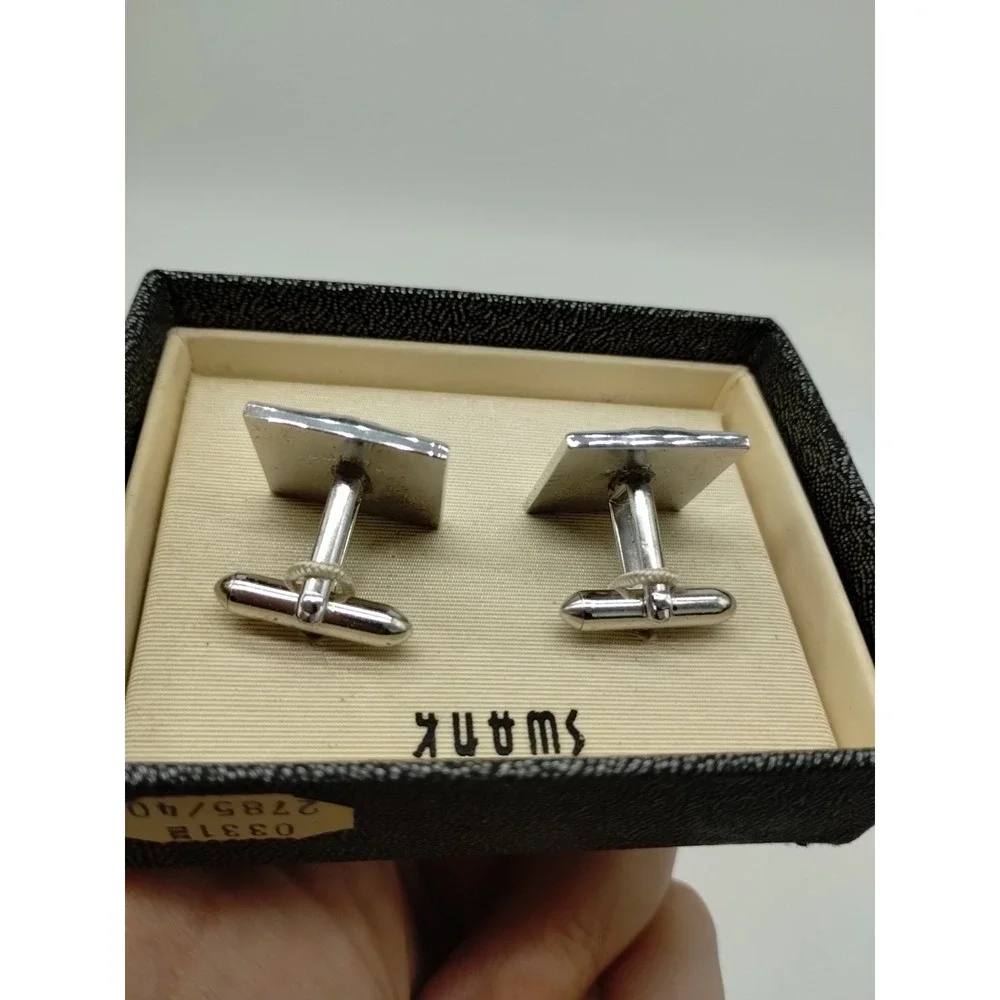 Vintage Men's Swank Silver Tone Cuff Links